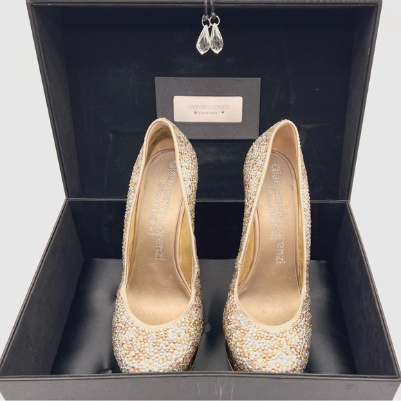 Gianmarco Lorenzi - Discoball Crystal Embellished Platform Pumps Size 8 Limited - Picture 6 of 15